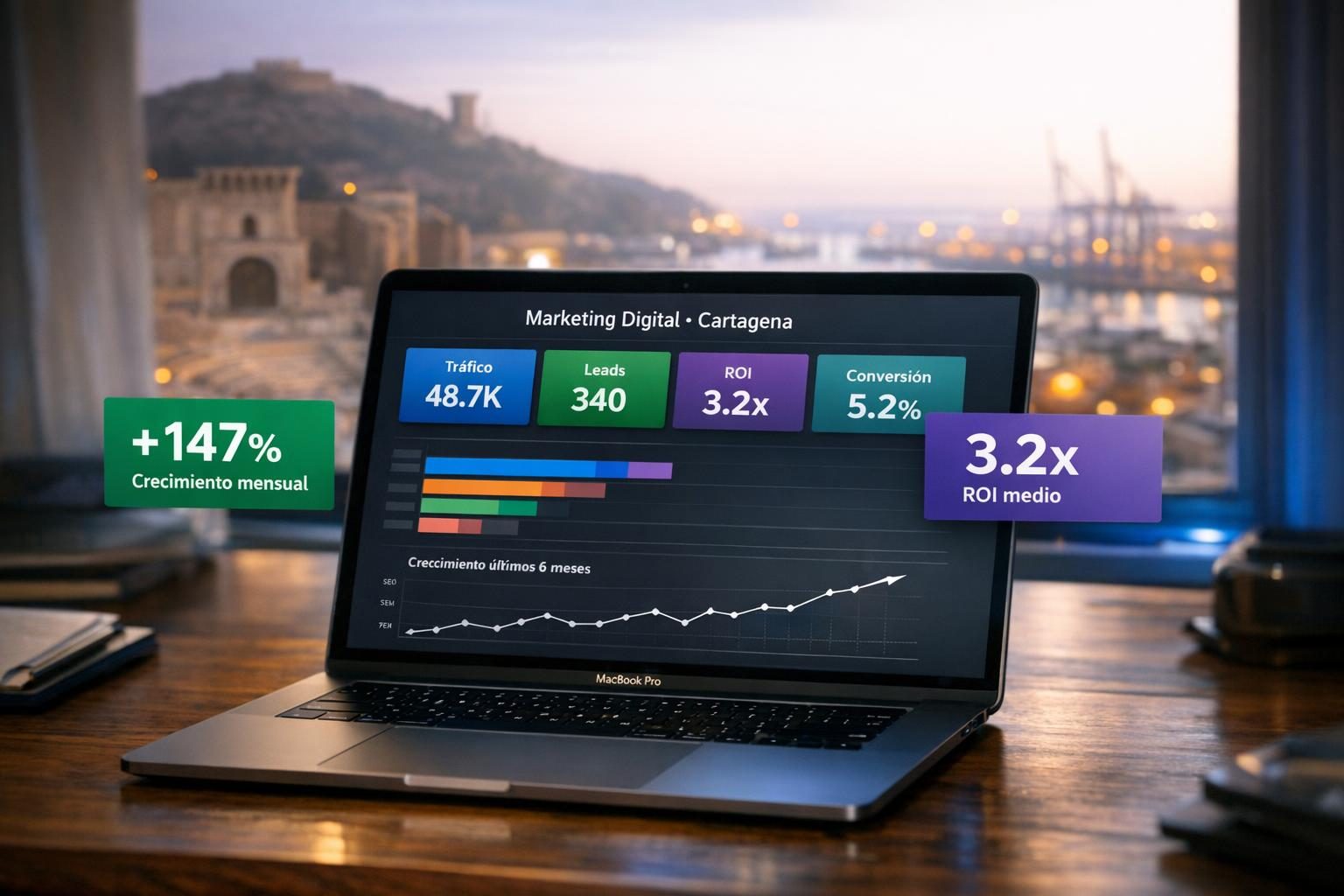 Agencia de marketing digital en Cartagena — Dashboard multicanal